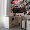 Computertisch Doros T8 Weiß Eiche Artisan 100x83x75 (41516060)