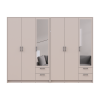 Kleiderschrank mit Spiegel Doros Rondi Kaschmir 3+3 Türen 242x52x195 (42005623)