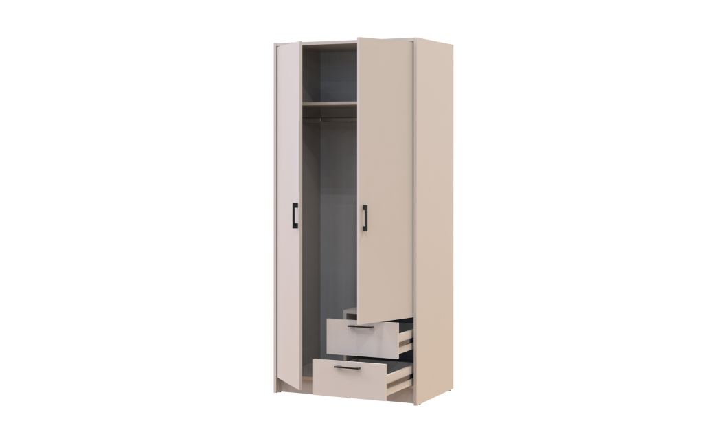 Kleiderschrank Doros Rondi mit Drehtüren Kaschmir 2 Türen 82x52x195 (80738467)