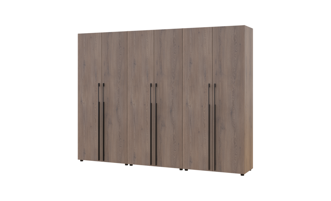 Kleiderschrank mit Regalen und Schubladen Doros Kasper Cremona Cannolo 2+2+2 Türen 270x48x204 (42005731)