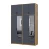 Kleiderschrank mit Spiegel und hohem Aufsatz Doros Rondi Artisan Eiche/Graphit 2+2 Türen 164x52x260 (42005713)