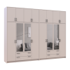 Kleiderschrank mit Spiegel und hohem Aufsatz Doros Rondi Kaschmir 4+4 Türen 320x52x260 (42005651)