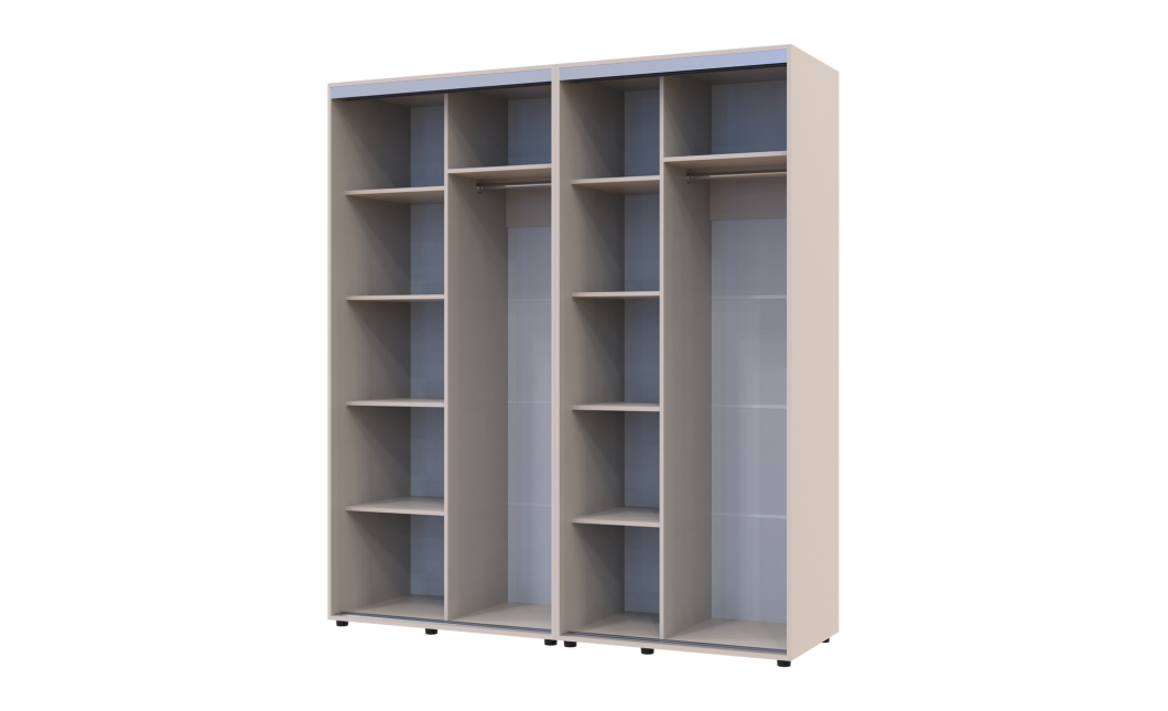 Kleiderschrank Doros Sigma Slim Schiebetüren Kaschmir 2+2 Türen 190x60x214.4 (42005585)