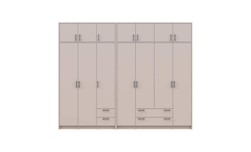 Kleiderschrank mit Aufsatz Doros Rondi Kaschmir 3+4 Türen 281x52x236 (42005636)