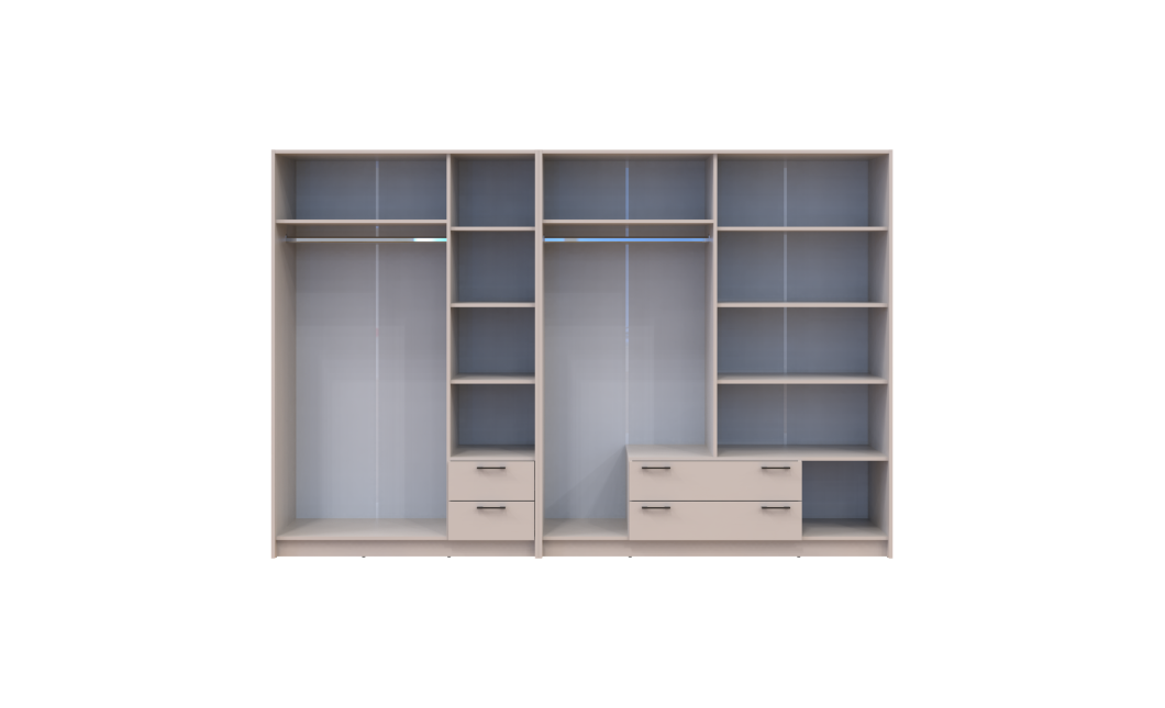 Kleiderschrank Doros Rondi Kaschmir 3+4 Türen 281x52x195 (42005624)