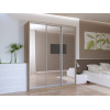 Kleiderschrank Doros City Light Schiebetüren Sonoma Eiche mit Spiegel 180x60x225 (42002057)