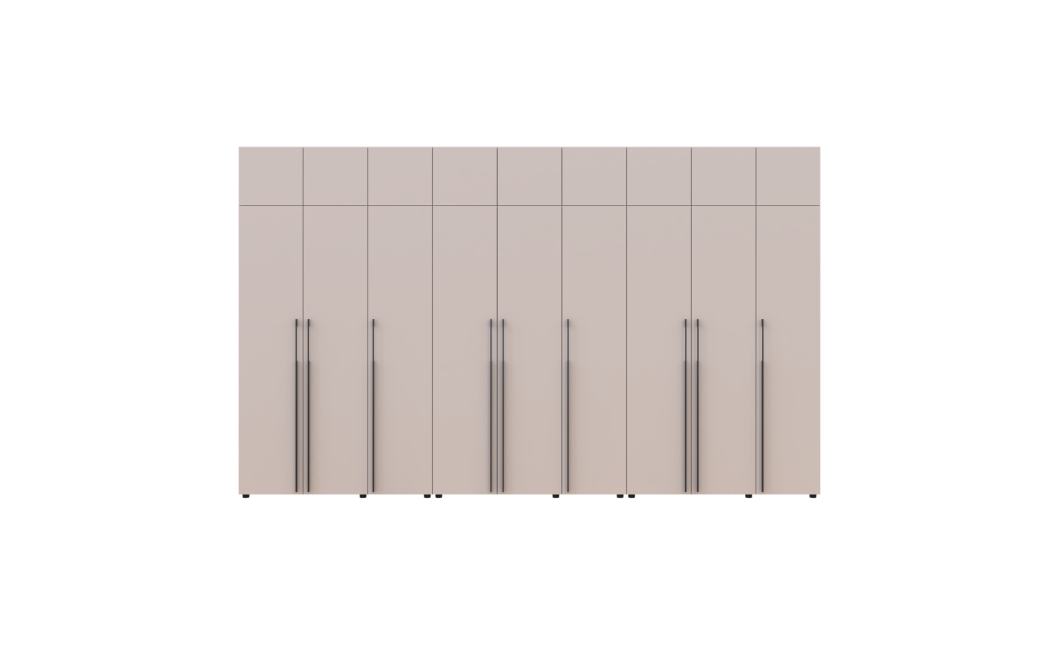 Kleiderschrank mit Schubladen, Regalen und Aufsatz Doros Kasper Kaschmir 3+3+3 Türen 405x48x245 (42005736)
