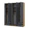 Kleiderschrank mit Aufsatz Doros Rondi Artisan Eiche/Graphit 2+3 Türen 203x52x236 (42005702)