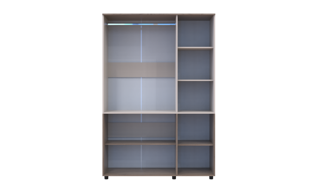 Kleiderschrank Doros Thorn Cremona Cannolo/Kaschmir 3 Türen Kleiderstange 135x51,6x200 (44900499)