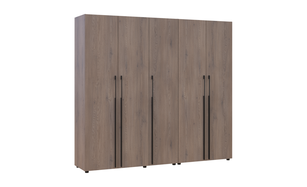 Kleiderschrank mit Regalen und Schubladen Doros Kasper Cremona Cannolo 2+3 Türen 225x48x204 (42005551)