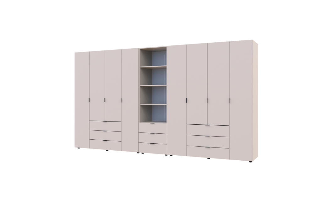 Kleiderschrank Doros Gelar Kaschmir 4+4 Türen Säulenschrank 370x49,5x203,4 (42005179)