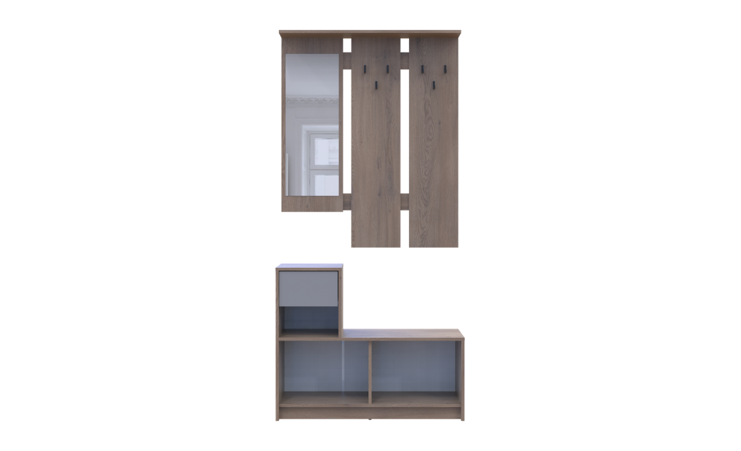 Flurmöbel Set Bela Cremona Cannolo/Grau mit Spiegel 100x40x210 (44900413)