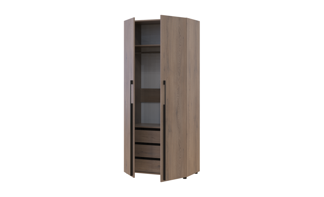 Kleiderschrank mit Schubladen Doros Kasper Cremona Cannolo 2 Türen 90x48x204 (42005533)