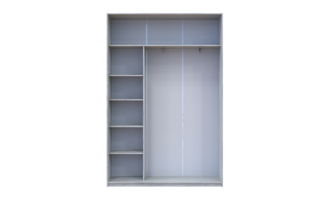Kleiderschrank Doros City Light Natti Luc Schiebetüren mit Spiegel 150x60x225 (80736514)