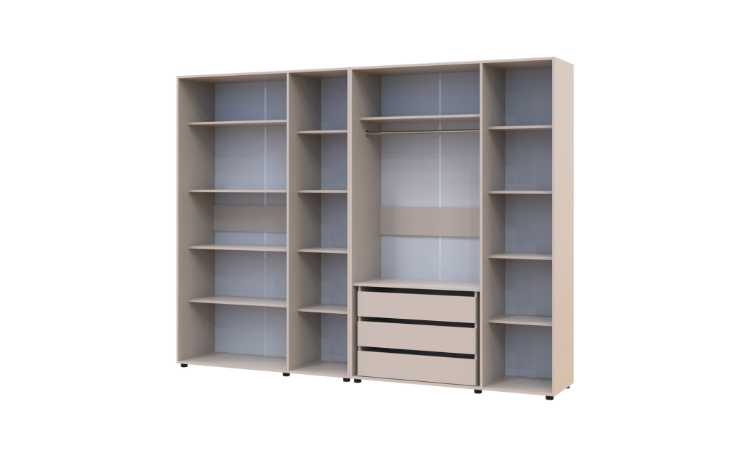 Kleiderschrank mit Regalen und Schubladen Doros Kasper Kaschmir 3+3 Türen 270x48x204 (42005574)
