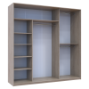Kleiderschrank Doros City Light Schiebetüren Sonoma Eiche mit Spiegel 225x60x225 (42002136)