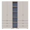 Kleiderschrank Doros Gelar Kaschmir 2+2 Türen mit offenem Regal 193,2x49,5x203,4 (80737649)
