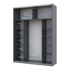 Kleiderschrank Doros G-Caiser Schiebetüren Graphitgrau Ewok Eiche mit Spiegel 180x60x240 (42005013)