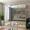 Kleiderschrank Doros City Light Schiebetüren Sonoma Eiche mit Spiegel 225x60x225 (42002138)