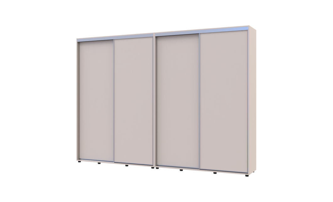 Kleiderschrank Doros Sigma Slim Schiebetüren Kaschmir 2+2 Türen 300x45x214.4 (42005606)