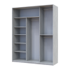 Kleiderschrank Doros City Light Natti Luc Schiebetüren 3 Türen 225x60x225 (80736526)
