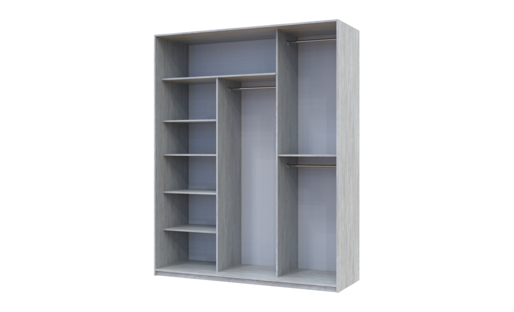 Kleiderschrank Doros City Light Natti Luc Schiebetüren 3 Türen 225x60x225 (80736526)