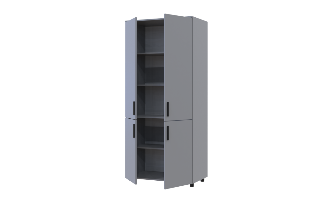 Kleiderschrank Doros Thorn Grau 2 Türen Böden 90x51,6x200 (44900440)