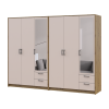 Kleiderschrank mit Spiegel Doros Rondi Artisan Eiche/Kaschmir 3+3 Türen 242x52x195 (42005659)