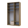 Kleiderschrank Doros Rondi mit Kleiderstange, Spiegel und hohem Oberschrank Artisan Eiche/Kaschmir 2 Türen 142x52x260 (42005278)