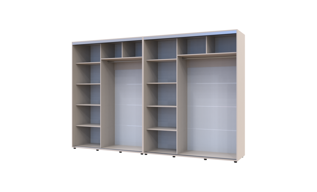 Kleiderschrank Doros Sigma Slim Schiebetüren Kaschmir 2+2 Türen 330x60x214.4 (42005613)