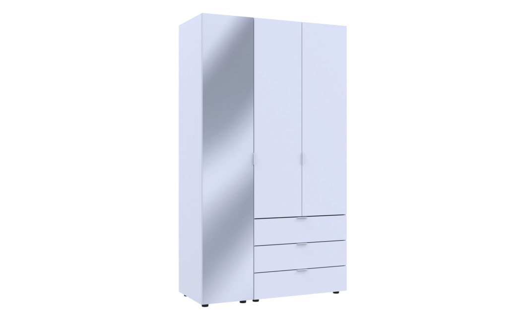 Kleiderschrank Doros Gelar Weiß 2 Türen mit Spiegel 116,5x49,5x203,4 (42002154)