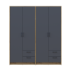Kleiderschrank Doros Rondi Artisan Eiche/Graphit 2+2 Türen 164x52x195 (42005688)