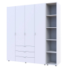 Kleiderschrank Doros Gelar Weiß 4 Türen mit offenem Regal 193,2x49,5x203,4 (42005038)