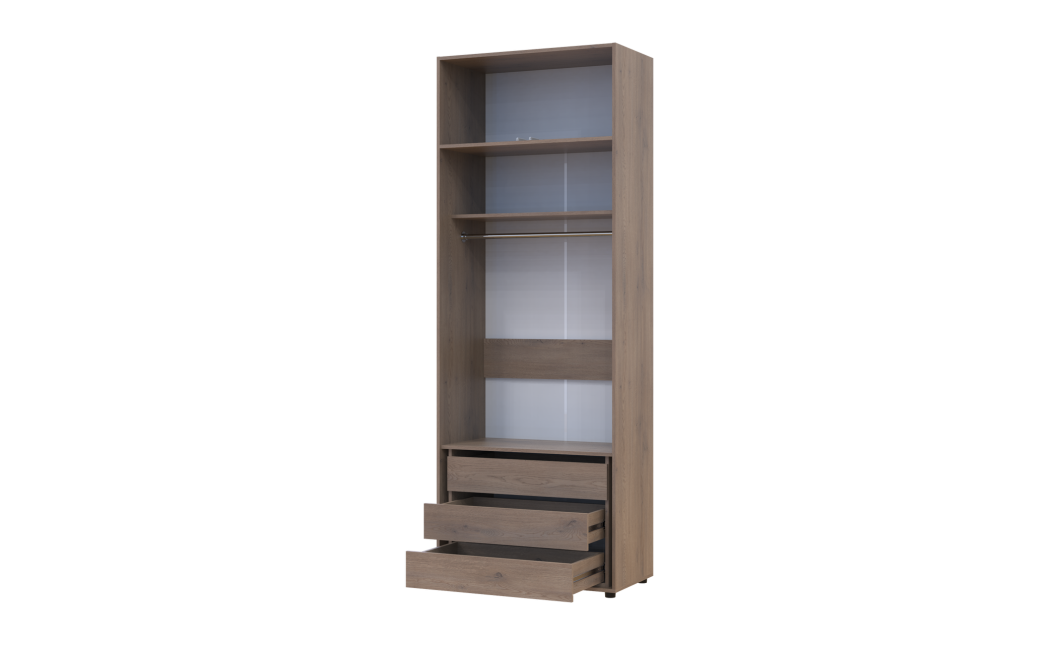 Kleiderschrank mit Schubladen und Aufsatz Doros Kasper Cremona Cannolo 2 Türen 90x48x245 (42005539)