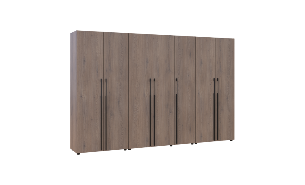 Kleiderschrank mit Regalen und Schubladen Doros Kasper Cremona Cannolo 2+3+2 Türen 315x48x204 (42005739)