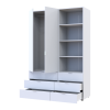 Kleiderschrank Doros Gelar Weiß 2 Türen Säulenschrank 137,5x49,5x203,4 (42005162)