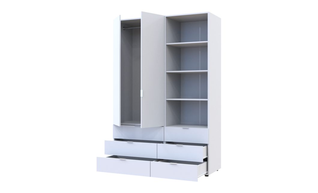 Kleiderschrank Doros Gelar Weiß 2 Türen Säulenschrank 137,5x49,5x203,4 (42005162)