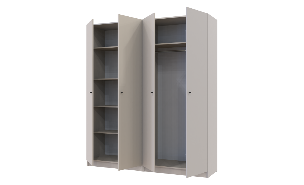 Kleiderschrank Doros Promo Set mit Böden Kaschmir 2+2 Türen 180x48x204 (44900290)