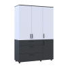 Kleiderschrank Doros Thorn Anthrazit/Weiß 3 Türen 3 Schubladen Kleiderstange 135x51,6x200 (44900517)