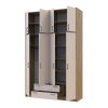 Kleiderschrank Doros Rondi mit Drehtüren mit Oberschrank Artisan Eiche / Kaschmir 4 Türen 160x52x260 (42005194)