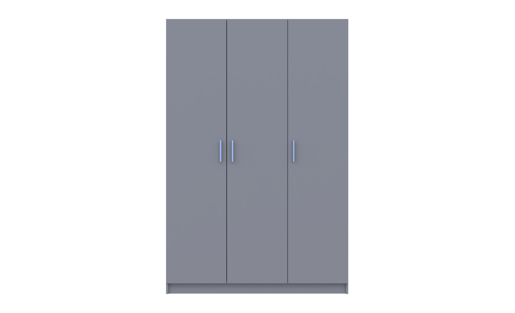 Kleiderschrank Doros Promo mit Drehtüren Grau 3 Türen 135x48x204 (80737765)