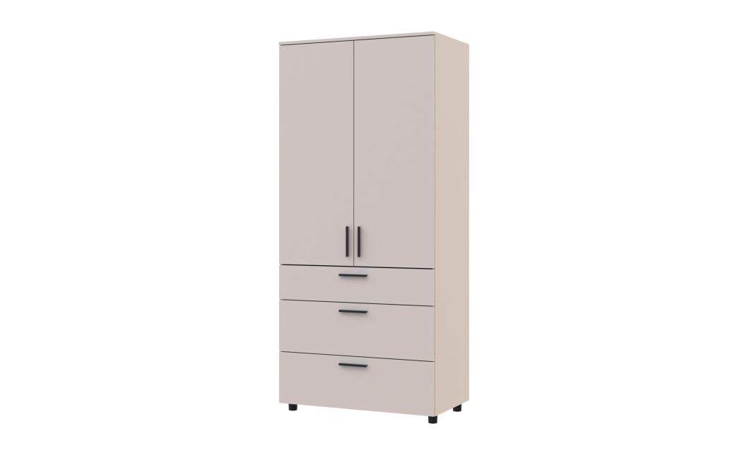 Kleiderschrank Doros Thorn Kaschmir 2 Türen 3 Schubladen Kleiderstange 90x51,6x200 (44900449)