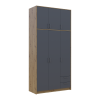 Kleiderschrank Doros Rondi mit Drehtüren mit Oberschrank Artisan Eiche / Graphitgrau 3 Türen 121x52x260 (42005187)