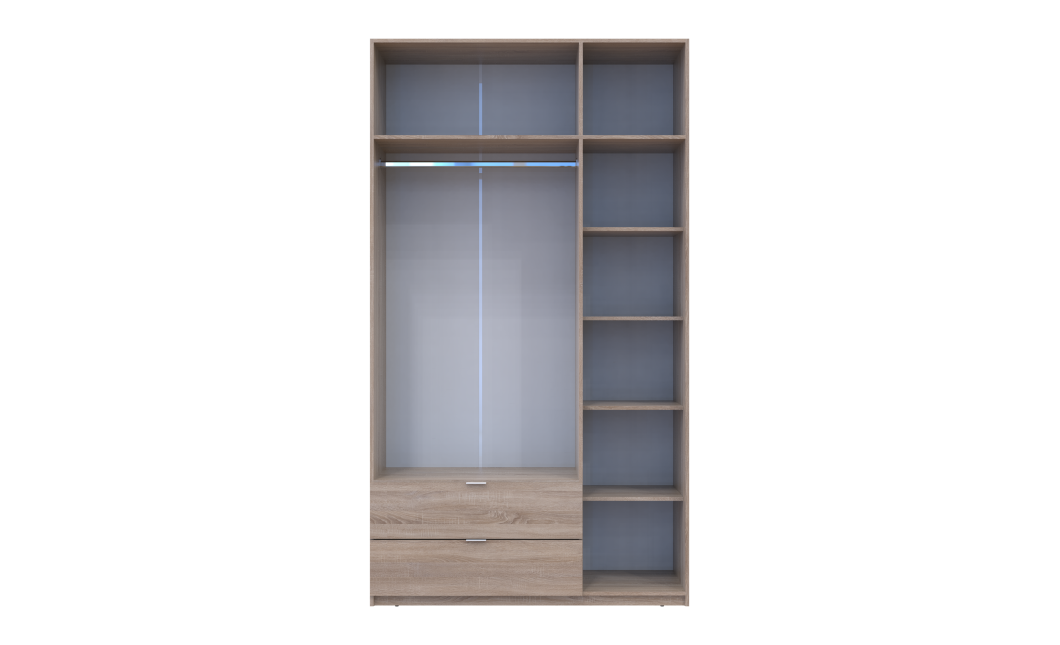 Kleiderschrank Doros Lukas mit Drehtüren Sonoma Eiche 3 Türen 135x50x240 (80737803)