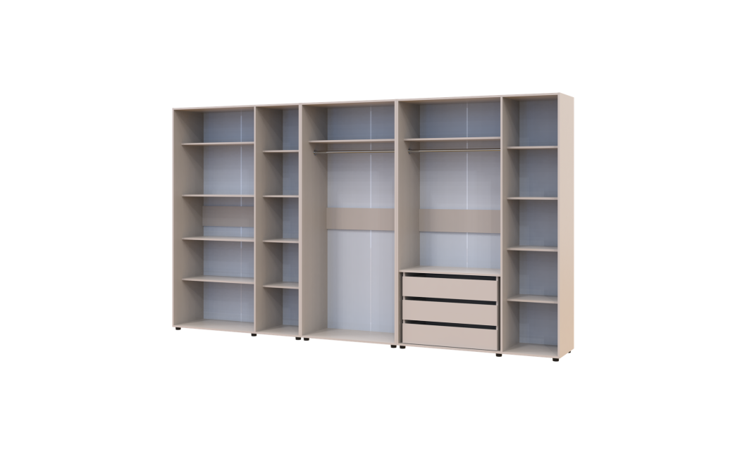 Kleiderschrank mit Regalen und Schubladen Doros Kasper Kaschmir 3+2+3 Türen 360x48x204 (42005742)