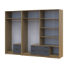 Kleiderschrank mit Spiegel Doros Rondi Artisan Eiche/Graphit 2+4 Türen 242x52x195 (42005693)