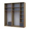 Kleiderschrank mit Spiegel und Aufsatz Doros Rondi Artisan Eiche/Graphit 2+3 Türen 203x52x236 (42005703)