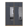 Kleiderschrank mit Spiegel und Aufsatz Doros Rondi Artisan Eiche/Graphit 2+2 Türen 164x52x236 (42005701)