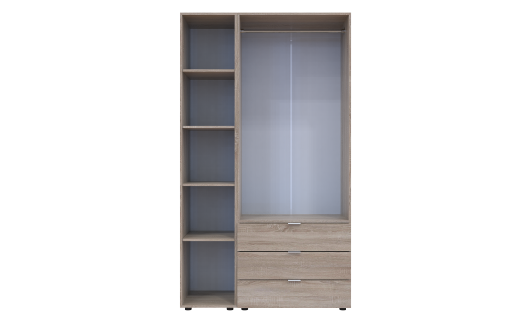 Drehtürenschrank Doros Gelar Sonoma Eiche 2 Türen mit Spiegel 116,5x49,5x203,4 (42002156)