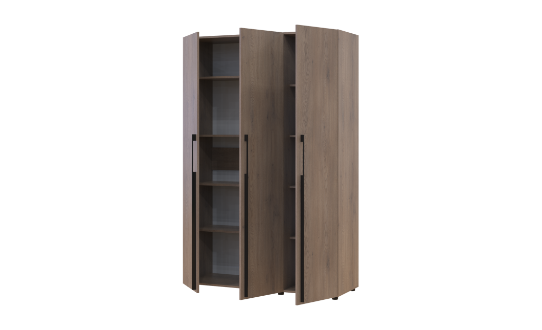 Kleiderschrank mit Regalen Doros Kasper Cremona Cannolo 3 Türen 135x48x204 (42005558)